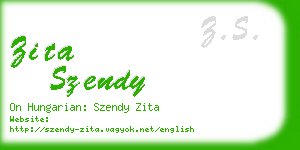 zita szendy business card